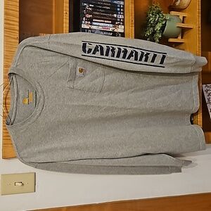 Carharrt mens, grey, long sleeve shirt. Size L